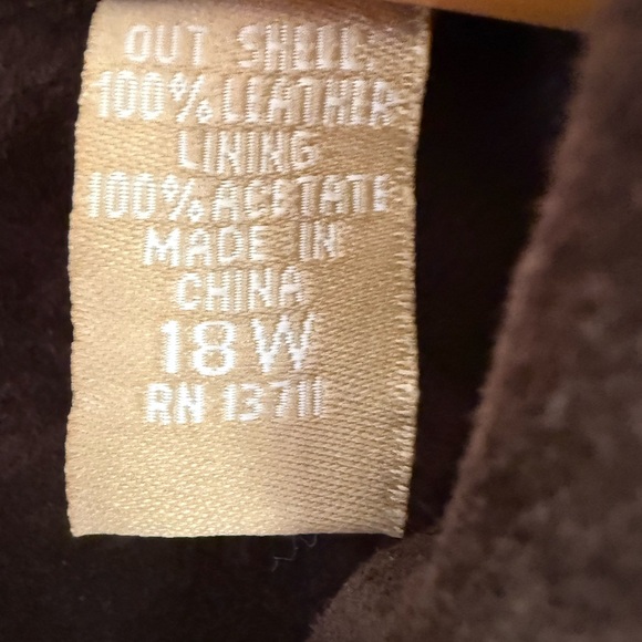 Vintage Kate Hill Chocolate Brown Leather Suede Barn Jacket Women’s size 18W XL - Picture 5 of 16